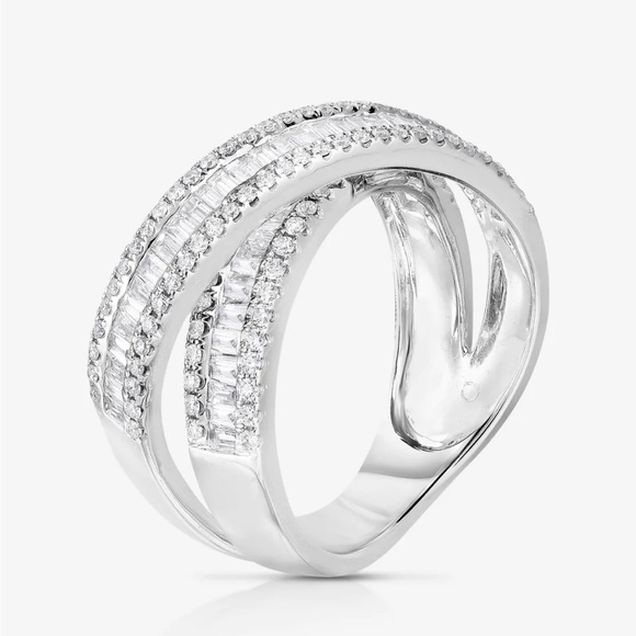 Petite Diamond Crossover Ring - Picture 4 of 11